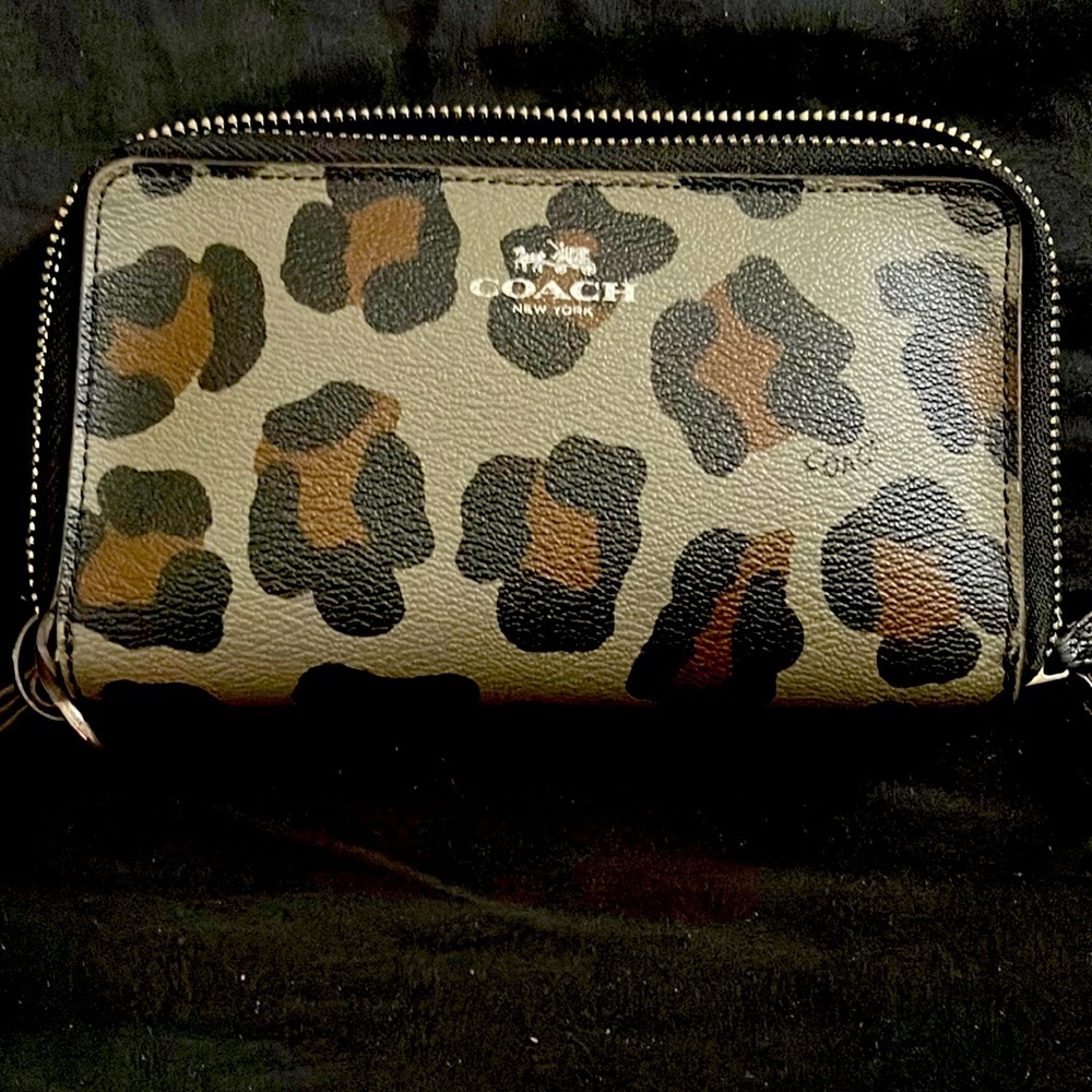 coach leopard print wallet